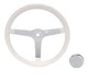 Grant Products 832W Steering Wheel 14-3/4in Diameter 3 Spoke White Cushion Grip