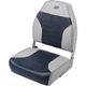 Wise Mid Back Marine Grade Folding Vinyl Fishing Seat - Grey/Navy