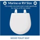 TC50TTA Marine Toilet Seat - White Wood Seat for Boats & RVs