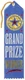 Grand Prize Winner Award Ribbon of Size 2" x 8" for Christmas - Beistle