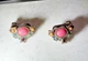 Copper Faux Coral Clip-On Earrings with Cushions 3/4-in Huggies Vintage