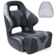 NORTHCAPTAIN Charcoal/Black Sport Flip Up Boat Bucket Seat with Boat Seat Cover
