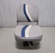 Marine Boat Folding Grey Blue White Seat With 7" Pedestal