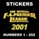 Merlin Premier League 2001 football stickers #1 to 202