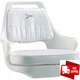 Wise Pilot Helm Chair Boat White Seat with Cushion Set Universal Mounting Plate