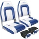 Boat Seat Folding High Back 2 Storage Bags Blue White Pack Affordura Boats Down