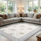 Medium Pile 4x6 Rugs for Living Room - Soft Underfoot Area Rug - Light Taupe ...