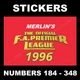 Merlin Premier League 1996 football stickers #184 to 348