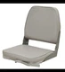 Attwood Boat Folding Fishing Seat 98395GY | Low-Back Gray Faux Leather