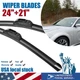 2x Front Windshield Flat Wiper Blade Set For Acura MDX Honda Pilot 01-08 24"+21"