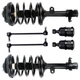For 03-08 Honda Pilot 01-02 Acura MDX Set of 6 w/Sway Bar Ball Joint Front Strut