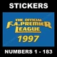 Merlin Premier League 1997 football stickers #1 to 183