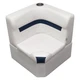 Wise Deluxe Corner Pontoon Boat Seat - Brite White / Mariner Blue