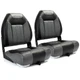 NORTHCAPTAIN Deluxe Charcoal/Black High Back Folding Boat Seat, 2 Seats
