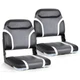 NORTHCAPTAIN Charcoal/Black/Light Grey Low Back Folding Boat Seat, 2 Seats