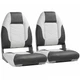 NORTHCAPTAIN Deluxe White/Charcoal High Back Folding Boat Seat, 2 Seats