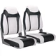NORTHCAPTAIN Deluxe White/Black High Back Folding Boat Seat, 2 Seats