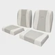 Ranger Boat Leaning Post Seat Cushions | 2600 Bay Two-Tone Gray