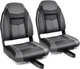 Goplus 2x Waterproof Boat Captain Seats Low/High Back Folding Stainless Steel