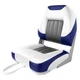 XGEAR Deluxe Low Back Boat Seat, Fold-Down B-Low Back-White/Blue, 1 Seat