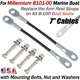 For Millennium B101-00 Marine Boat Seat Cables 7" 2 PACK Replace Arm Rest Straps