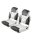 VEVOR Boat Seat High Backrest Folding Boat Seat Sponge Cushion Black & Grey